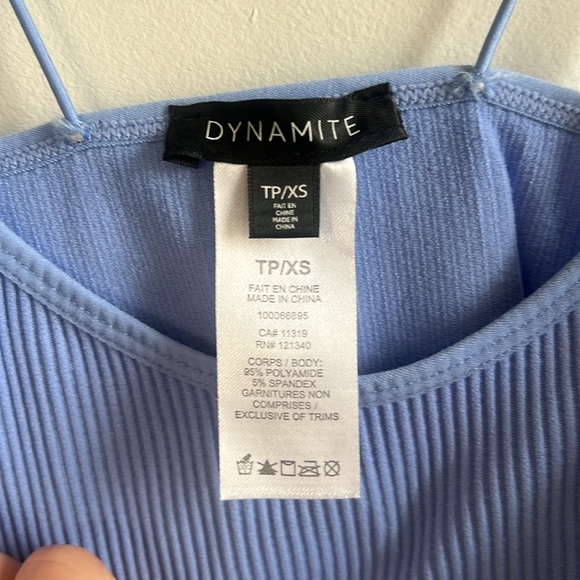 Dynamite 2 piece bundle ribbed bungee strap tank tops blue and sage - Picture 3 of 7